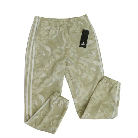 adidas Other - NWT adidas Big Girls 3-Stripe Fleece Jogger Pants Floral Camo Tan Size L/14